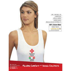 Canottiera donna in cotone spalla larga Leable 1404 Tg.7  8 Bianco