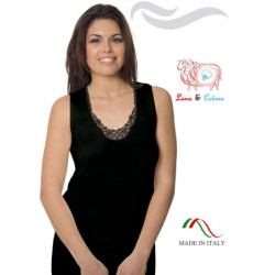 Canottiera donna lana e cotone sulla pelle Leable art. 94 Tg.3  7 NERO