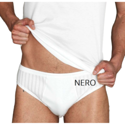 Slip uomo filo di scozia scarto ago Gicipi 281 Slippino Nero