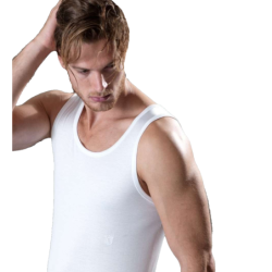 Canotta uomo spalla larga filo di scozia Gicipi 261 Bianco tg 3-7