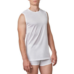 Maglia uomo smanicata girocollo in filo Gicipi 261-SMT BIANCO