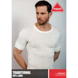 MAGLIA IN MISTO LANA UOMO MAPOM ROCKY T-SHIRT BIANCO MELANGE