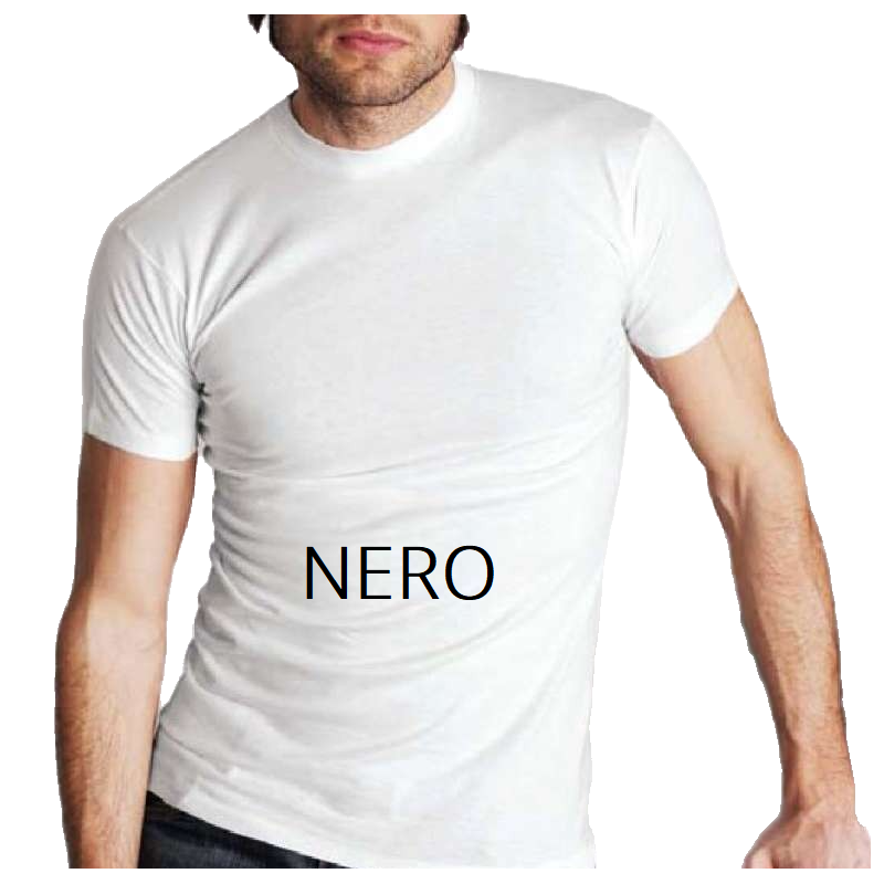 T-shirt uomo girocollo a manica corta Moretta 87 tg.9-10 Nero