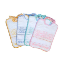 BAVAGLINO BAMBINO ASILO BABY CON TELA AIDA DA RICAMARE 24x31