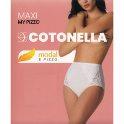 Slip donna in cotone-modal con pizzo MAXI Cotonella ADC90
