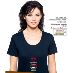 Maglia donna a manica corta in cotone interlock felpato Leable 326