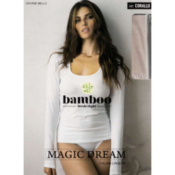 Maglia donna a manica lunga in bamboo Magic Dream Corallo