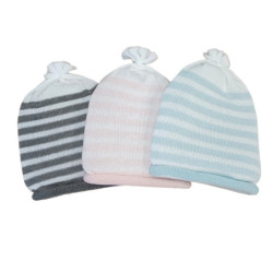 BERRETTO NEONATO IN MAGLINO DI COTONE A RIGHE 0-3 MESI WSB4245 MAFER