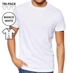T-SHIRT UNISEX JERSEY COTONE MAP 3001 M-XXL BIANCO (3-PACK)