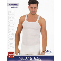 Canottiera uomo in puro cotone a costine Renato Balestra Portofino
