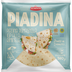 ALIMENTA PIADINA ROMAGNOLA IGP ALLA RIMINESE PRONTA IN 1 MINUTO 3 PEZZI 360 GR.