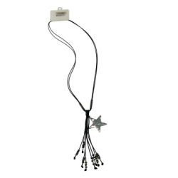 SHAKLY COLLANA NERA CON STELLA SILVER