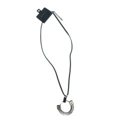 SHAKLY COLLANA CON LACCIO IN SIMILPELLE PIATTO CON PENDENTE SILVER