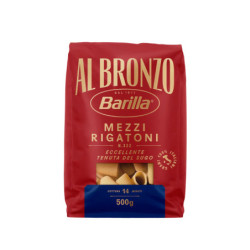 BARILLA MEZZI RIGATONI AL BRONZO LAVORAZIONE GREZZA 500 GR.