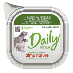 ALMO NATURE DAILY DOGS: TACCHINO E ZUCCHINE 100 GR.
