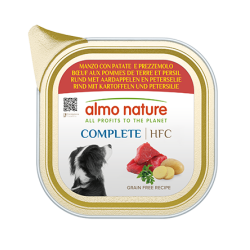ALMO NATURE HFC COMPLETE DOGS: MANZO, PATATE E PREZZEMOLO 150 GR.