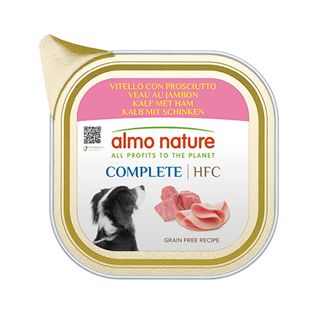 ALMO NATURE HFC COMPLETE DOGS: VITELLO E PROSCIUTTO 150 GR.