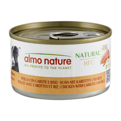 ALMO NATURE HFC NATURAL DOGS: POLLO, CAROTE E RISO 95 GR.