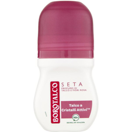BOROTALCO SETA PROFUMO DI TALCO E FIORI ROSA TALCO A CRISTALLI ATTIVI 50 ML.