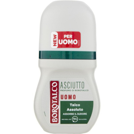 BOROTALCO UOMO DEO ROLL ON ASCIUTTO TALCO ASSOLUTO EXTRA PROTEZIONE 50 ML.