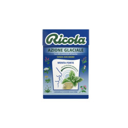 RICOLA CARAMELLE AZIONE GLACIALE CON OLIO ESSENZIALE DI MENTA SENZA ZUCCHERO IN ASTUCCIO 50 GR.