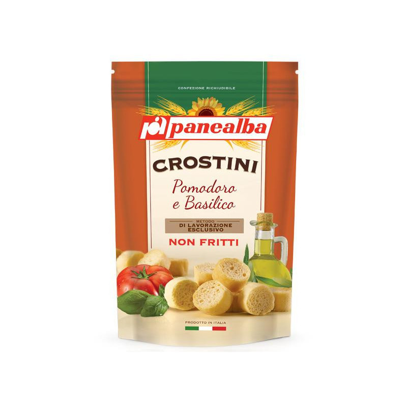 PANEALBA CROSTINI AL POMODORO E BASILICO NON FRITTI 100 GR.