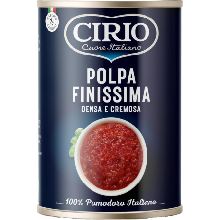 CIRIO POLPA FINISSIMA DENSA E CREMOSA 100% POMODORO ITALIANO IN LATTA 400 GR.