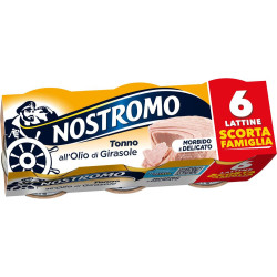 NOSTROMO TONNO ALL'OLIO DI GIRASOLE SCORTA FAMIGLIA 6x70 GR.