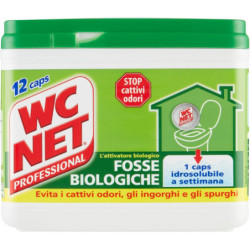 WC NET PROFESSIONAL FOSSE BIOLOGICHE PER CATTIVI ODORI, INGORGHI E SPURGHI 12 CAPSULE