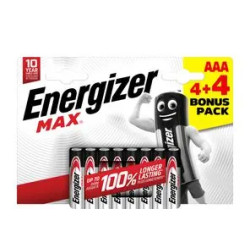 ENERGIZER MAX PILE AAA 4+4 PEZZI BONUS PACK