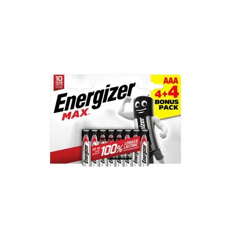 ENERGIZER MAX PILE AAA 4+4 PEZZI BONUS PACK
