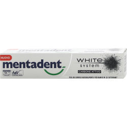 MENTADENT DENTIFRICIO WHITE SYSTEM AI CARBONI ATTIVI 75 ML.
