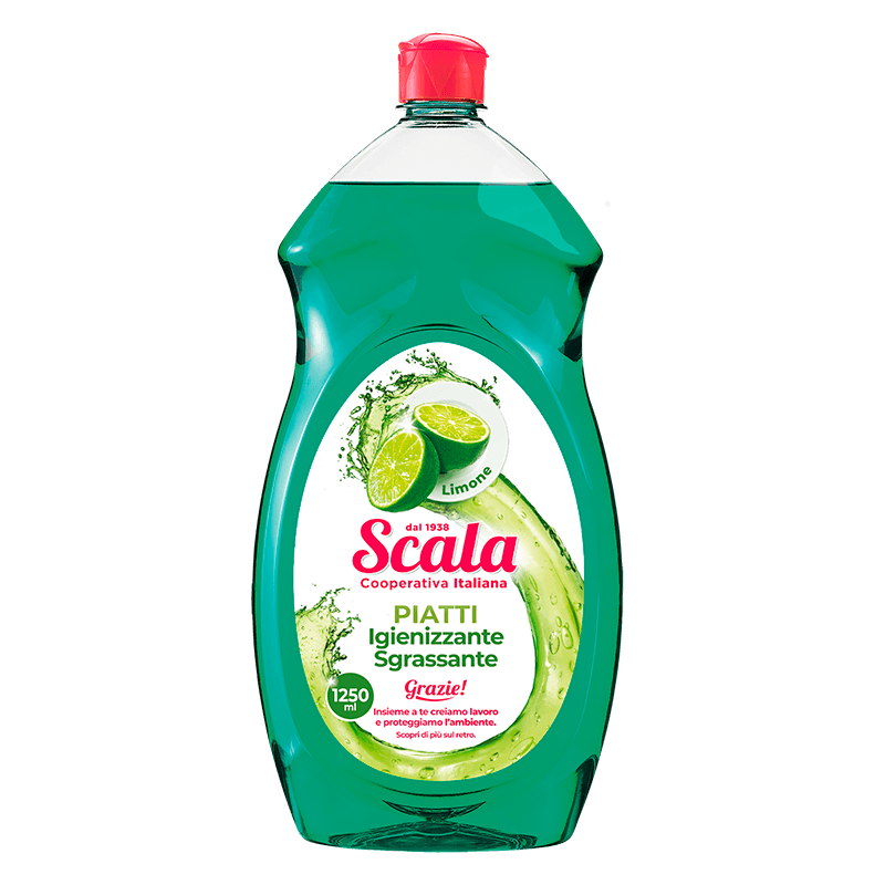 SCALA DETERSIVO PIATTI IGIENIZZANTE E SGRASSANTE AL LIMONE 1250 ML.