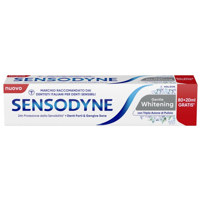 SENSODYNE DENTIFRICIO GENTLE WHITENING CON TRIPLA AZIONE DI PULIZIA 80+20 ML.
