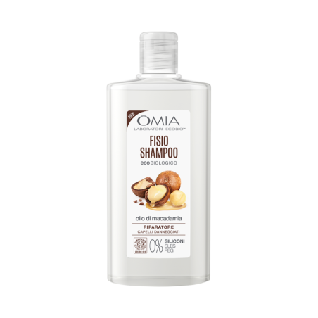 OMIA LABORATORI ECOBIO FISIO SHAMPOO ECOBIOLOGICO ALL'OLIO DI MACADAMIA RIPARATORE PER CAPELLI DANNEGGIATI 200 ML.