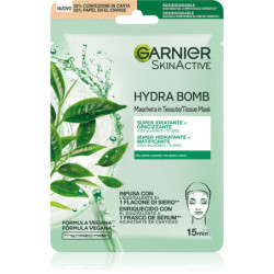 GARNIER SKINACTIVE HYDRA BOMB MASCHERA IN TESSUTO SUPER IDRATANTE E OPACIZZANTE CON ACIDO IALURONICO E TE' VERDE 28 GR.