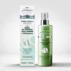 TRICO RETINOL COMPLEX SIERO CAPELLI IDRATANTE CON BAVA DI LUMACA, COLLAGENE E MELOGRANO DISTRICANTE E E NUTRIENTE 100 ML.