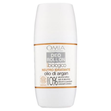 OMIA LABORATOIRES DEO ROLL ON ECOBIOLOGICO NEUTRO IDRATANTE ALL'OLIO DI ARGAN 50 ML.