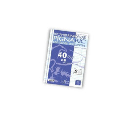 PIGNA 0B RICAMBI RINFORZATI PER QUADERNI A RIGHE CON MARGINI A4 CON BANDA TRASPARENTE - 40 FOGLI