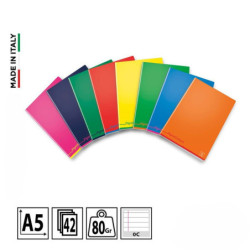 PIGNA COLOURS QUADERNO FORMATO A5 A RIGHE CON MARGINI 0C