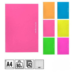 QUADERNO MAXI FORMATO A4 A QUADRETTI SENZA MARGINI 4M - COLORI FLUO