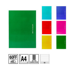 QUADERNO CON COPERTINA RIGIDA FORMATO A4 RIGATURA 1R - COLORI CLASSICI