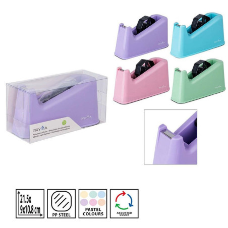 PORTA NASTRO ADESIVO 21.5x9x10.8 CM - COLORI PASTELLO