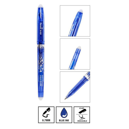 PENNA CANCELLABILE RESET DOUBLE CON DOPPIO GOMMINO 0.7 MM - BLU