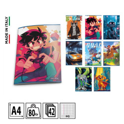 QUADERNO MAXI FORMATO A4 A QUADRETTI CON MARGINI 0Q FANTASIA BAMBINO