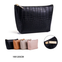 BORSA PORTA TUTTO EFFETTO PELLE DI COCCODRILLO 19x12x5 CM.