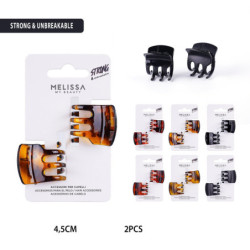 MOLLETTA PER CAPELLI SQUADRATA STRONG AND UNBREAKABLE 4.5 CM - 2 PEZZI - COLORI ASSORTITI