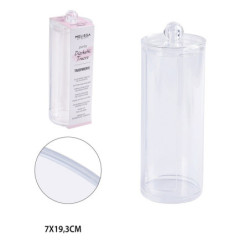 PORTA DISCHETTI STRUCCANTI TRASPARENTE 7x19.3 CM.