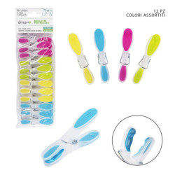 MOLLETTE PER IL BUCATO IN PLASTICA COLORATE 12 PEZZI