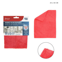 PANNO IN MICROFIBRA ROSSO PER MOBILI 30x40 CM.